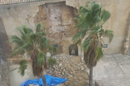 Imagen de los desperfectos causados por la DANA en el Castillo de Buñol.