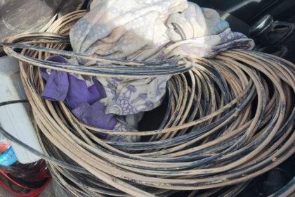 Imagen de archivo de cable robado en una operació.