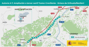 El Ministerio adjudica por casi 90 millones las obras de ampliación a tercer carril de la A-7 entre Crevillent y el enlace de Orihuela/Benferri 2 5668 crevillent proyecto ampliacion ap7