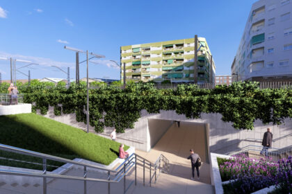 Imagen del proyecto de paso inferior de las vías entre Alfafar y Sedaví.
