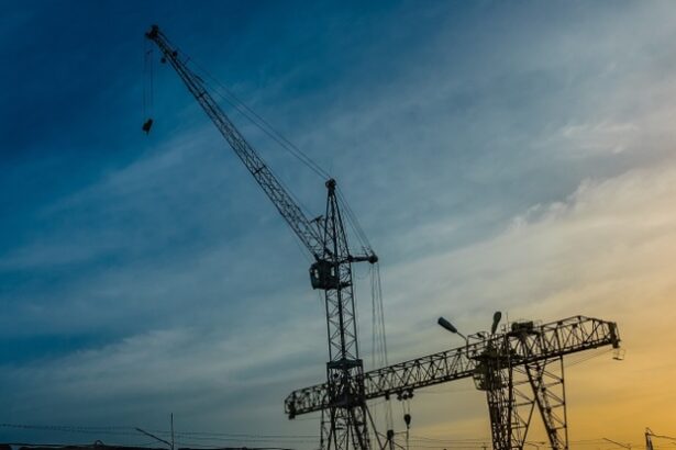 Grúas de construcción.