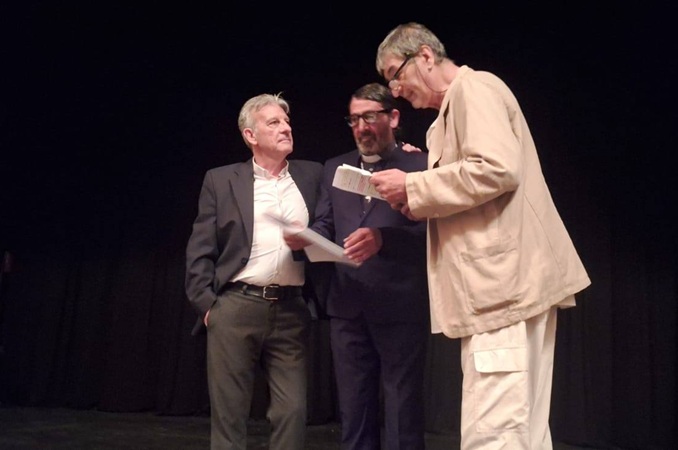 Toni Llorens Juan Carlos Garcia y Jimmy Entraigues durante un momento del ensayo
