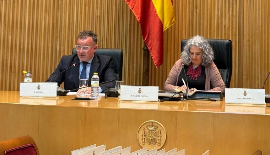 José Pla, president de Caixa Ontinyent, durant la jornada al Congrés.