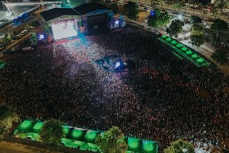 Vista aèria del Pirata Beach Fest de Gandia.