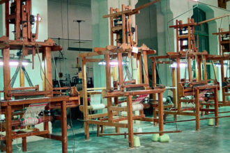 Telares del Museo Industrial de Alcoi.