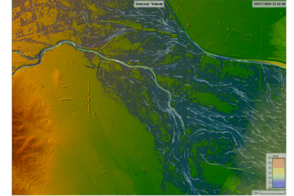 Simulación del esquema general de flujos de la dana de 2024 a partir de su campo de velocidades.