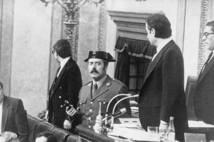 Antonio Tejero, durant l'intent de cop d'estat del 23-F de 1981.