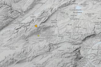 Localització dels terratrèmols detectats a Ontinyent i Vallada.