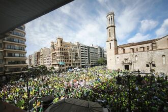 Protesta de los docentes en València.