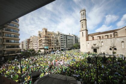 Protesta de los docentes en València.