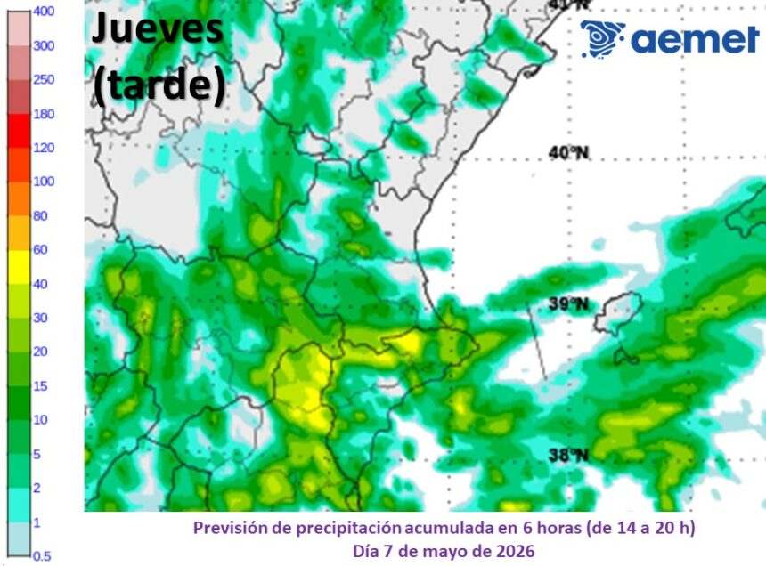 Mapa meteorológico de este jueves.