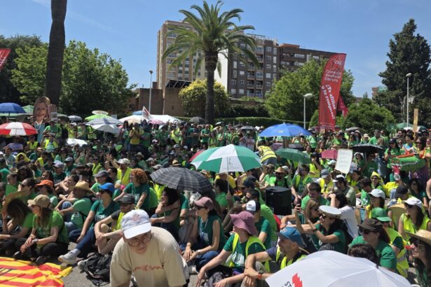 Protesta de los profesores ante la Conselleria de Educación.