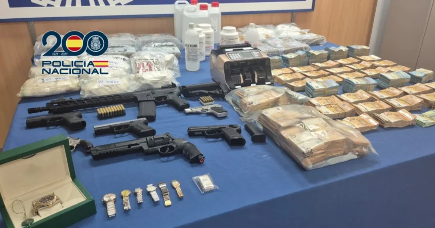 Material interceptado por la policía en la operación.