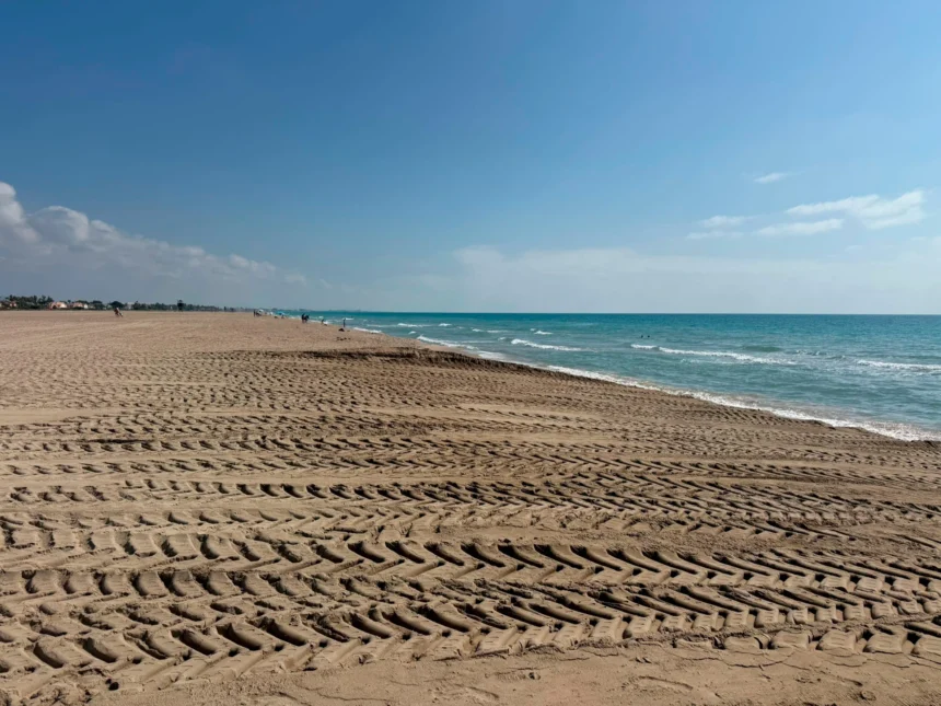 Treballs de l'Ajuntament de Sagunt a les platges.