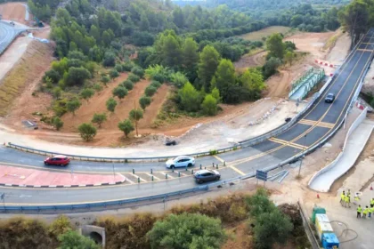 Imagen de las obras en la carretera.