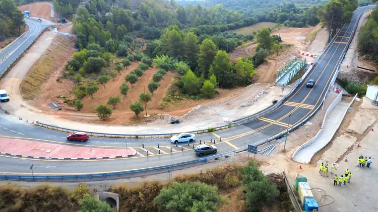 Imagen de las obras en la carretera.