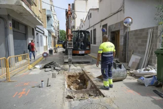 Obras en el alcantarillado de Paiporta.