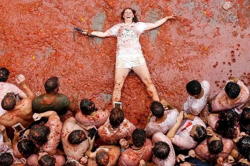 Imagen de la Tomatina 2025 (foto Eva Mañez/Reuters).