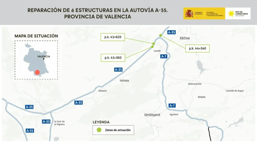 Mapa de la intervenció a l'A-35.