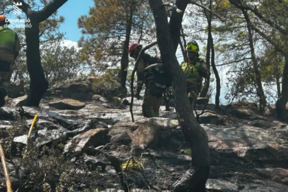 Bomberos en el incendio forestal de Segorbe.