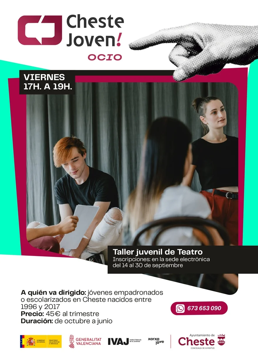 Cheste abre las inscripciones para el histórico Taller Juvenil de Teatro con 24 plazas disponibles 2 cheste