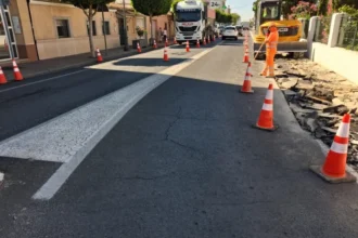 Obras en la travesía de San Antonio de Benagéber.