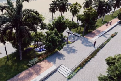 Imatge del projecte del refugi climàtic a la platja de Gandia.