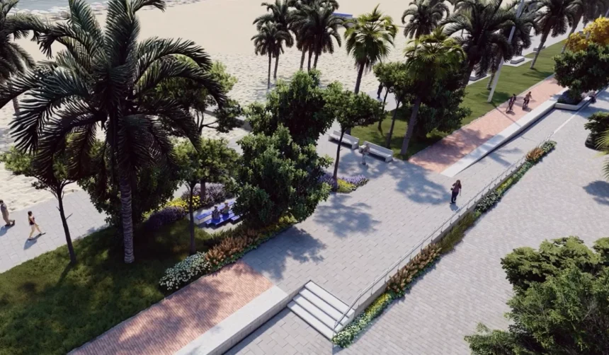 Imatge del projecte del refugi climàtic a la platja de Gandia.