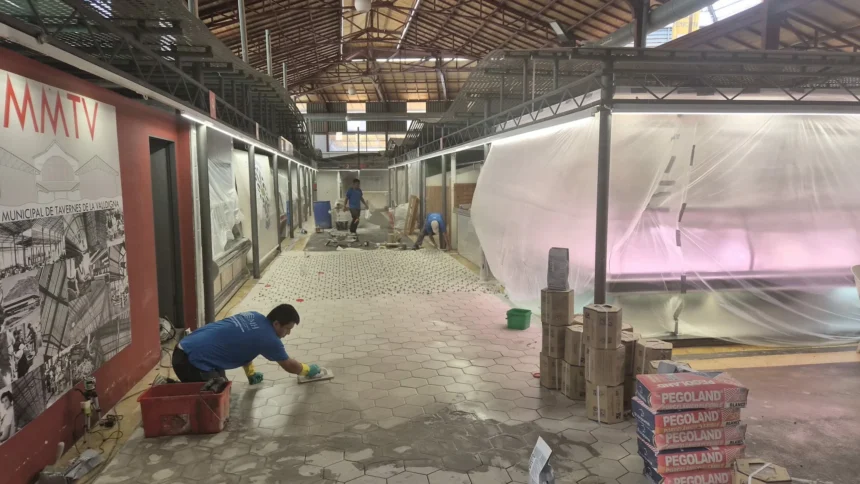 Inici de les obres del Mercat Municipal de Tavernes.