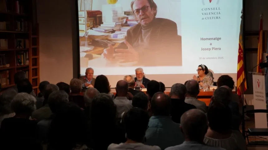 Imatge de l'acte d'homenatge del CVC a Josep Piera.