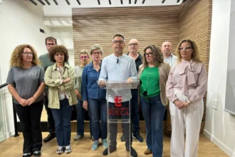 Membres de l'equip de govern de Sueca durant la compareixença sobre la sentència del TSJCV per l'IBI